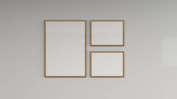 istock Blank white poster in wooden frame on the wall 949070020