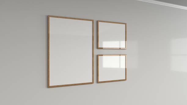 istock Blank white poster in wooden frame on the wall 949070058
