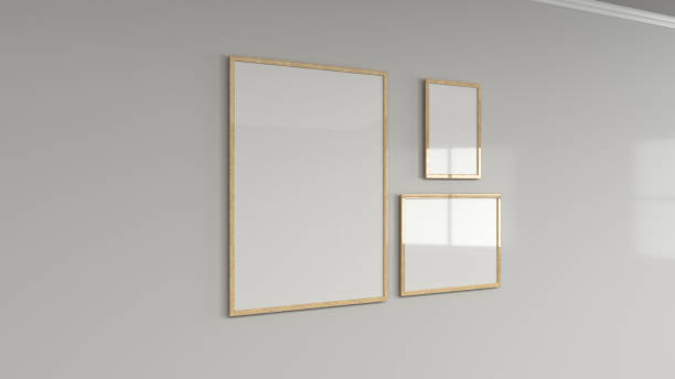 istock Blank white poster in wooden frame on the wall 949070164
