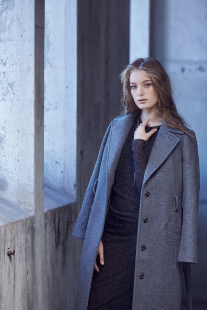 istock A woman in a grey coat. 949073088