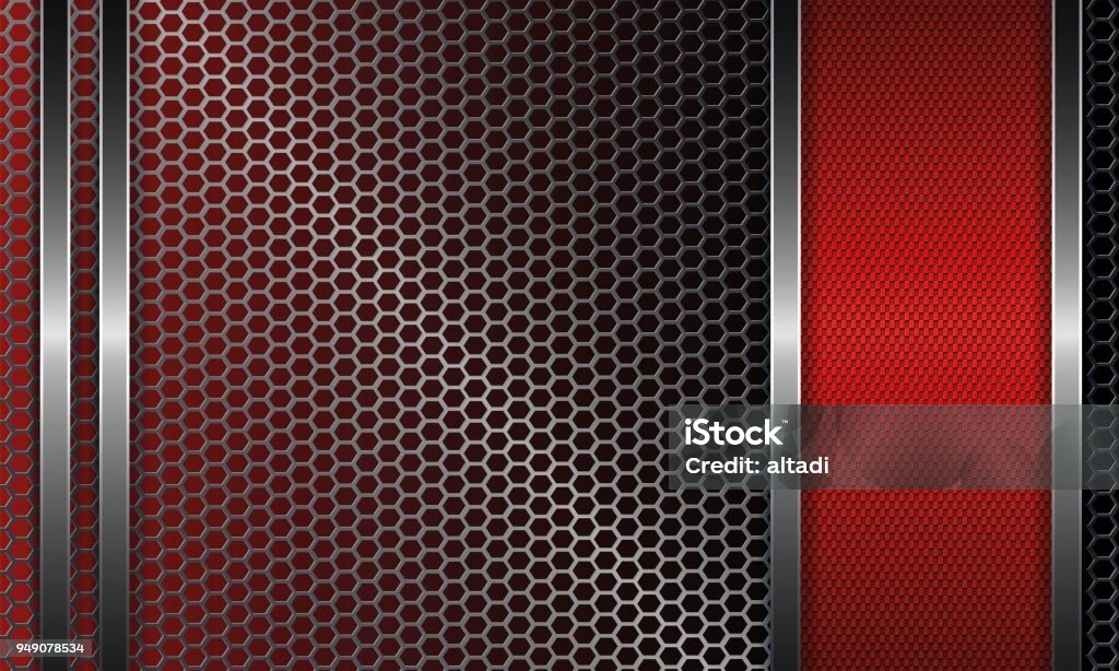 Rectangular Metal Design Geometric Design With Metal Grille And Red Rectangular Frame Stock ...