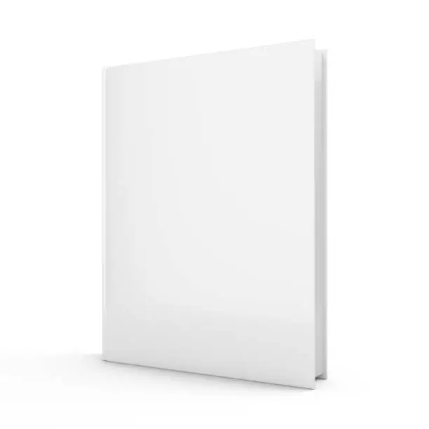 3D rendering blank book on white background.