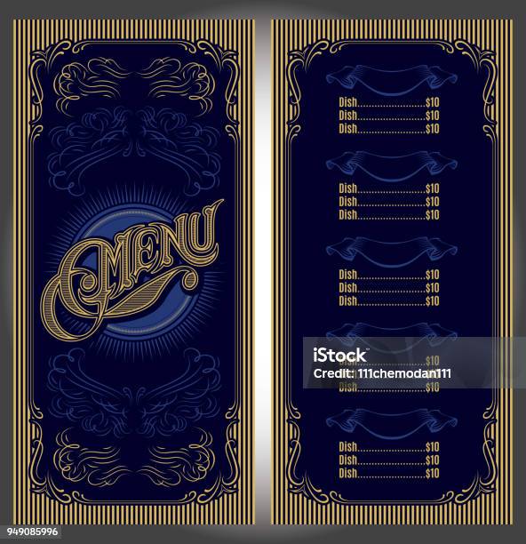 Menu Back Pattern Vector Pattern For Menu Over Background And Calligraphy Stock ...