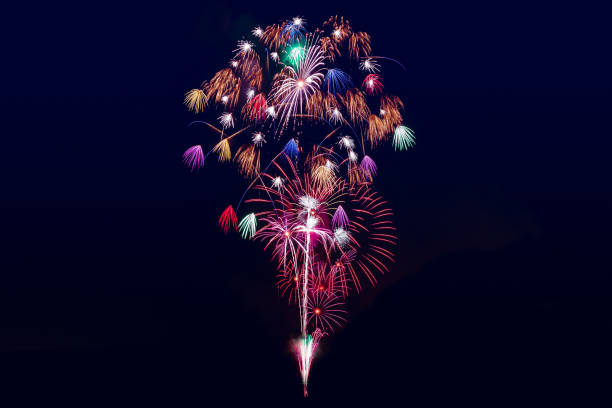 istock Abstract colored firework holiday celebrate at Yokohama harbor in summer 949087184