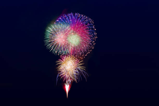 istock Abstract colored firework holiday celebrate at Yokohama harbor in summer 949087246