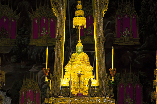 Emerald Buddha statue enshrined in Wat Phra Kaew, Bangkok
