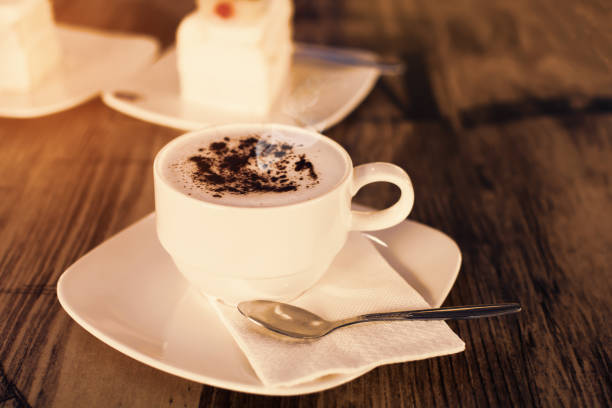 istock Soft focus on A cup of Cappuccino on table. 949094470