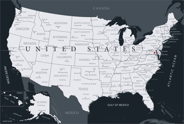 アメリカ合衆国 - ベクトルの地図 - map eastern usa new york city boston点のイラスト素材／クリップアート素材／マンガ素材／アイコン素材