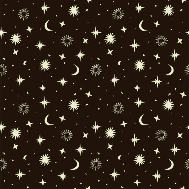 Seamless pattern with Starry night sky Seamless pattern with Starry night sky. Starry background. moon patterns stock illustrations