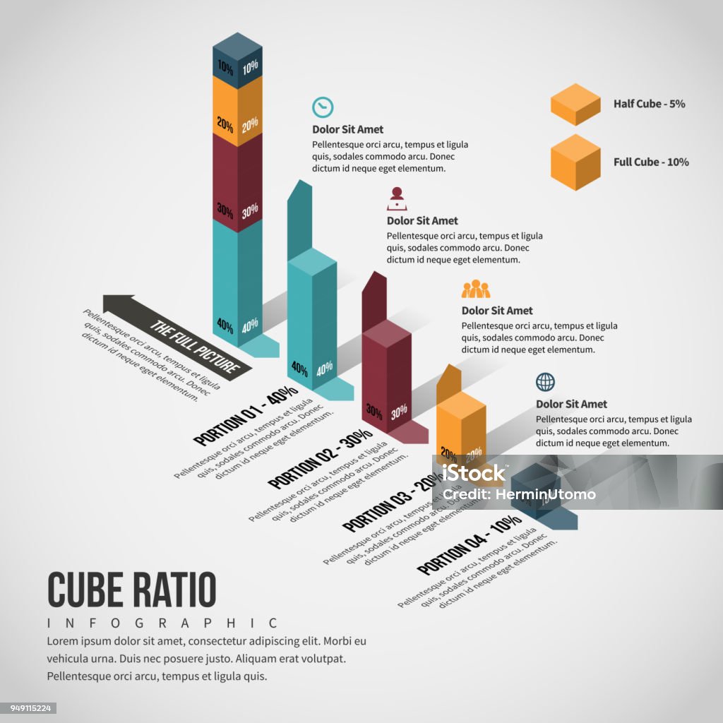 Ratio Using Cubes Isometric Cube Ratio Infographic Stock Illustration - Download Image ...