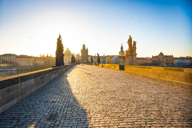 istock Charles Bridge at sunrise light in early morning 949117876