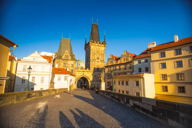 istock Charles Bridge at sunrise light in early morning 949117896