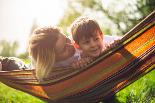 istock Mother and son on camping 949118110