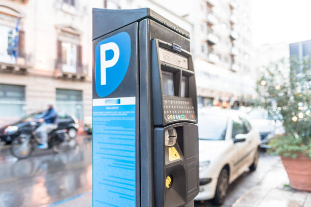 Parking meter. Parking meter on a city street operated with cash and credit cards. parking meter stock pictures, royalty-free photos & images