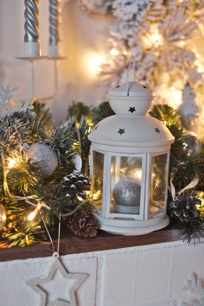 istock Shelf fireplace decorated with Christmas garlands 9311. 949120270