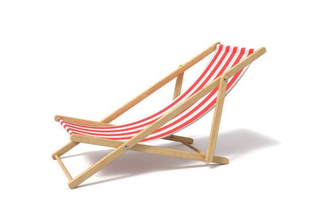 istock 3d rendering of a white red deckchair isolated on a white background 949120296