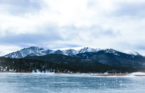Frozen Lake in Rocky Mountain Colorado.