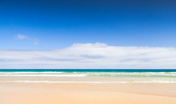 istock Sandy beach landscape. Porto Santo isalnd 949171010