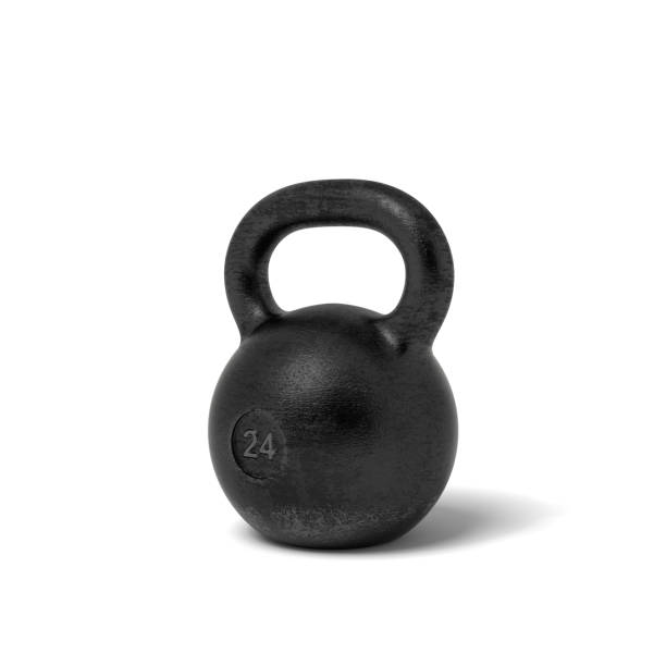 istock 3d rendering of a single black iron 24 kg kettlebell isolated on white background 949180626