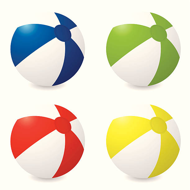 ilustrações, clipart, desenhos animados e ícones de bola de praia variação - beach ball ball sphere red
