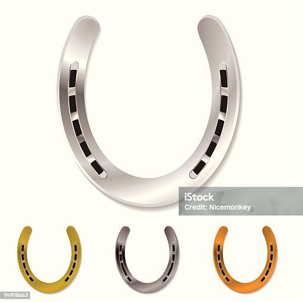 Horseshoe - Arte vetorial de stock e mais imagens de Aço - Aço, Computação Gráfica, Cor prateada