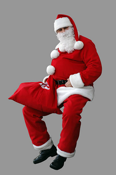 sitting Santa stock photo