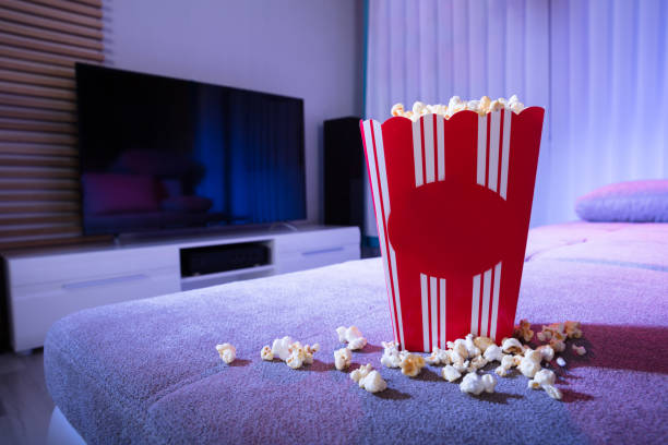 Close-up Of Popcorn On Couch