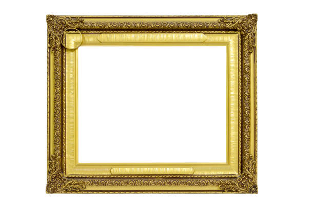 istock Golden vintage frame, Golden frame Louis isolated on white background 949195548