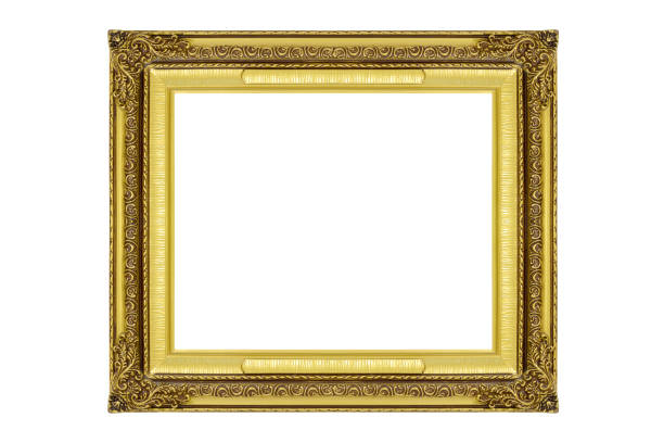 istock Golden vintage frame, Golden frame Louis isolated on white background 949195564
