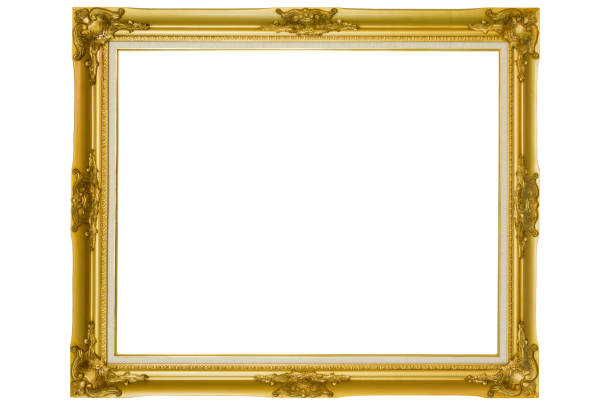 istock Golden vintage frame, Golden frame Louis isolated on white background 949195578