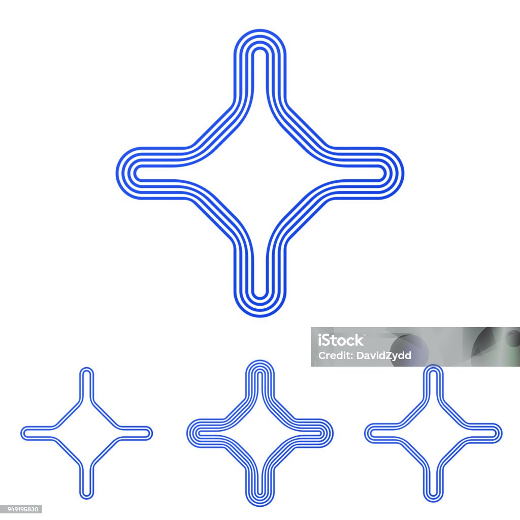 Blue Designed Line Blue Line Corporate Design Set Stock Illustration - Download Image Now ...
