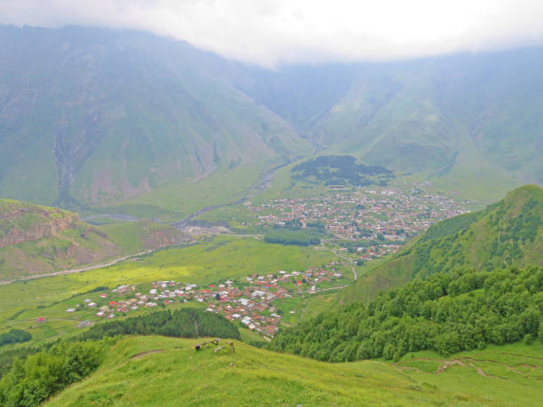 istock Georgia. Stepantsminda Village At Evening In Kazbegi District, Mtskheta-Mtianeti Region 949195940