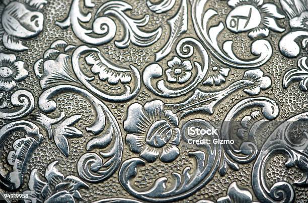 Engraving Stock Photo - Download Image Now - Silver Colored, Pattern, Ornate