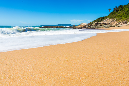 Beach in Balneario Camboriu, Santa Catarina, Brazil. Estaleirinho Beach.