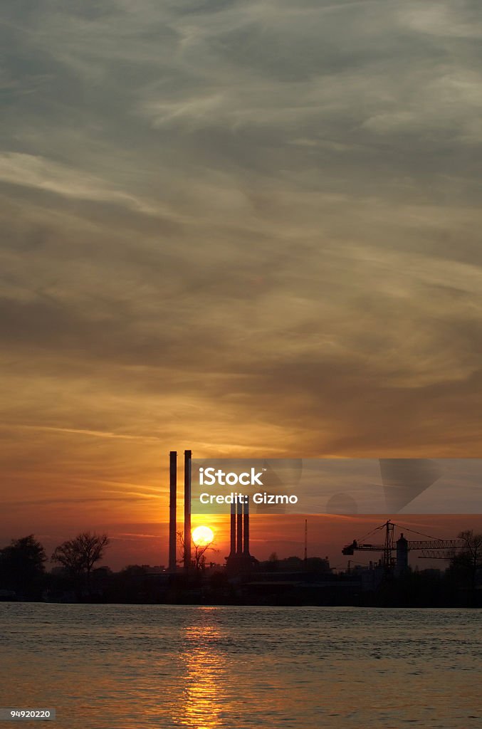 Industrial Sonnenuntergang - Lizenzfrei Alt Stock-Foto