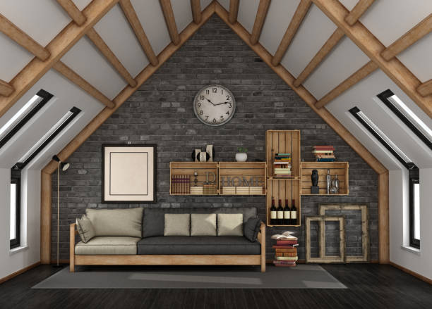 istock Living room in the mansard 949208332
