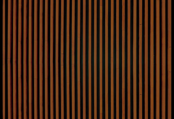istock Brown wood strips on black backgrounds 949212630