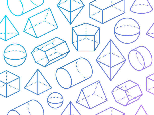 bezszwowe kształty geometryczne 3d - piramida figura geometryczna stock illustrations