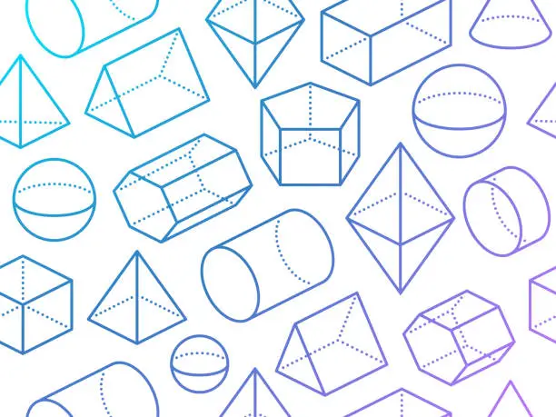 Vector illustration of Seamless 3D Geometric Shapes