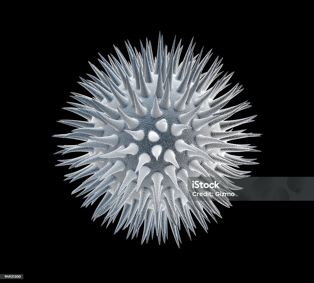 3 D virus cella con percorso - Foto stock royalty-free di Batterio