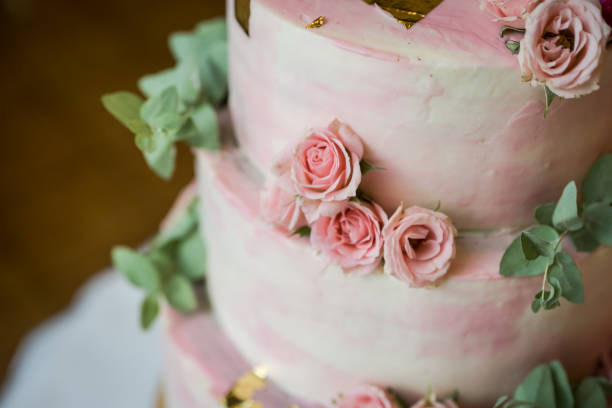 istock wedding festive multi-storey cake in white tone 949215548