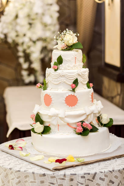istock wedding festive multi-storey cake in white tone 949215926