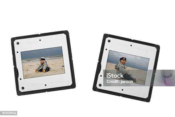 Foto de Dois Slides Com Menino Na Praia e mais fotos de stock de Moldura de Quadro - Composição - Moldura de Quadro - Composição, Figura para recortar, Fora De Moda - Estilo