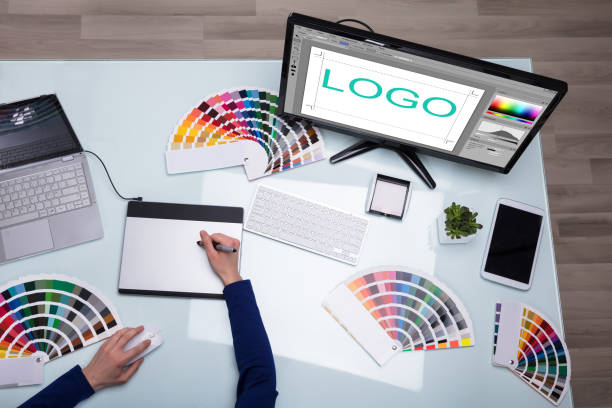istock Elevated View Of Designer's Hand Working On Computer 949219830
