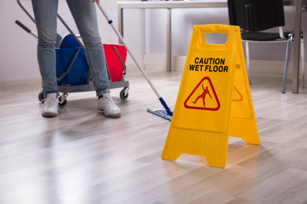 istock Close-up Of Yellow Wet Floor Caution Sign 949219906