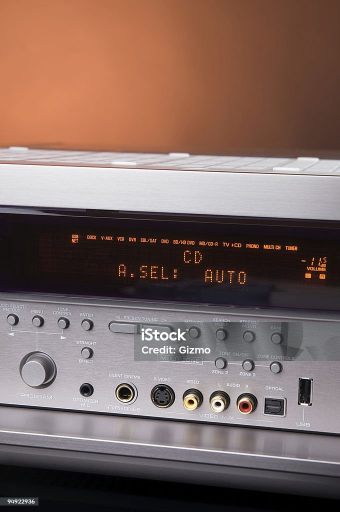 Hifi receptor de áudio e vídeo - Foto de stock de Alumínio royalty-free