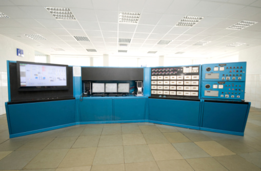 Control room in a oil refinery.