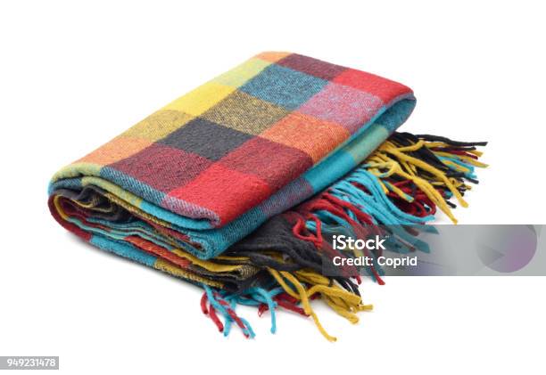 Plaid Blanket Stock Photo - Download Image Now - Blanket, Cut Out, Plaid