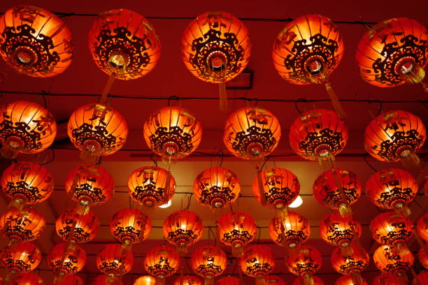 istock Red lantern in Chinese temple mean religion tradition 949231944