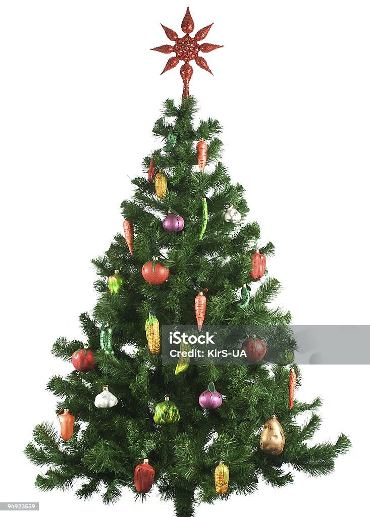 Украшенная рождественская елка в качестве приветствия - Стоковые фото Кукуруза роялти-фри